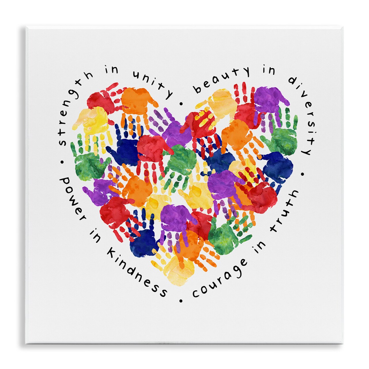 Stupell Industries Strength In Unity Handprint Heart Wall Plaque Art